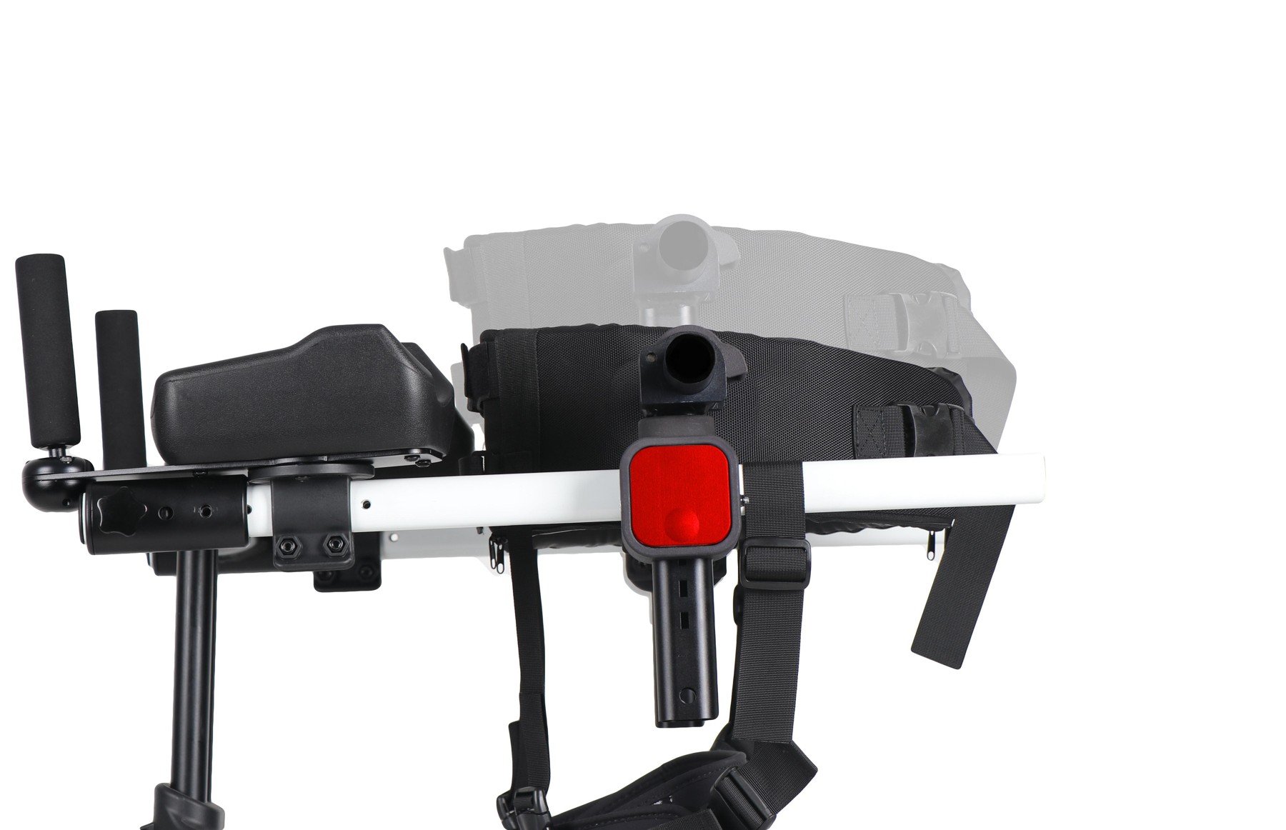 Real anterior support assembly with forearm cups, trunk support and hanging seat support